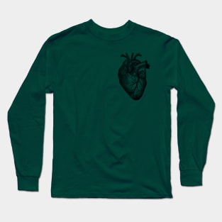 Vintage Retro Anatomical Correct Heart Illustration Long Sleeve T-Shirt